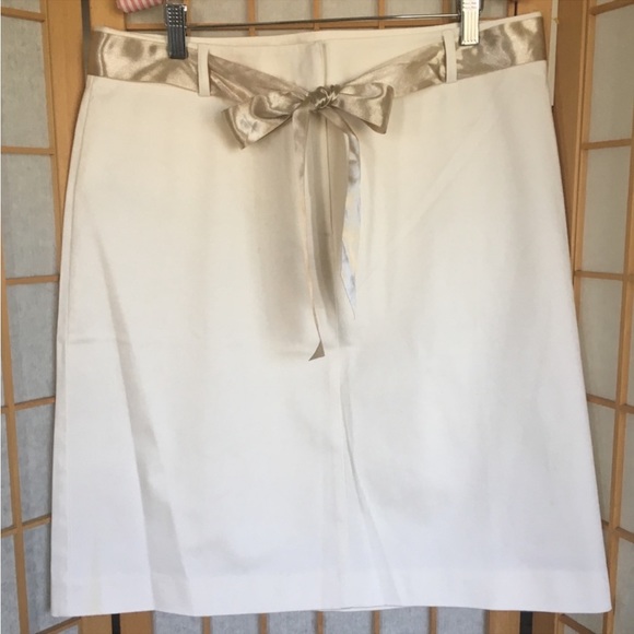 Ann Taylor Midi  Cream Skirt SZ 14 NWT - Picture 2 of 8